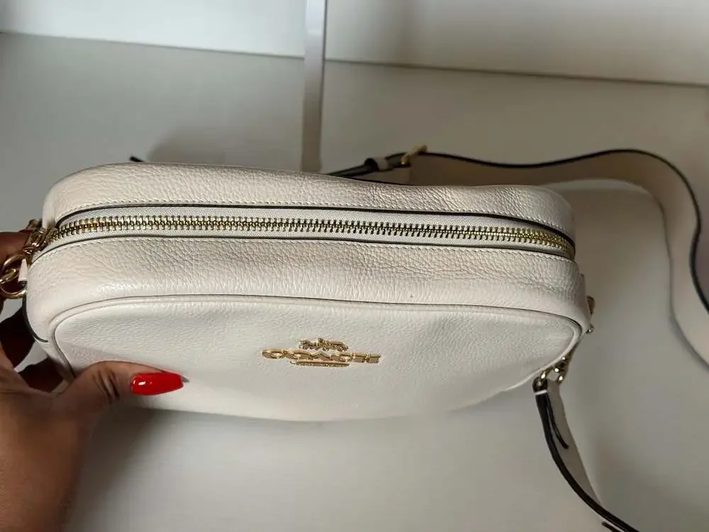 Coach Jamie Camera Crossbody Bag in Chalk Pebbled Leather